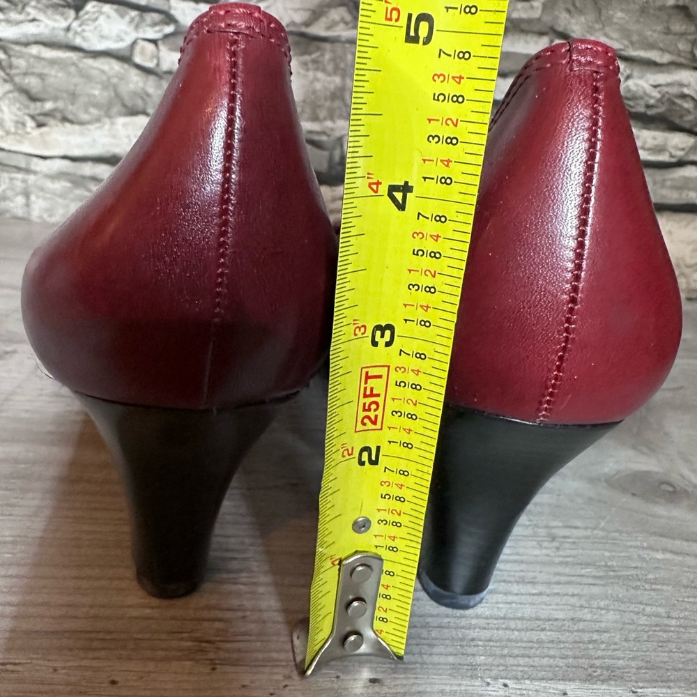 Y2K Jennifer Moore Women's Red Leather Loafers - Picture 5 of 7
